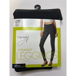 Black Leggings Casual Comfort Flex Waistband Multiple Sizes Hanes Women's